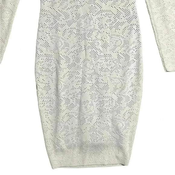 MILLY Women's Knit Dress White Patterned Medium - Picture 5 of 8